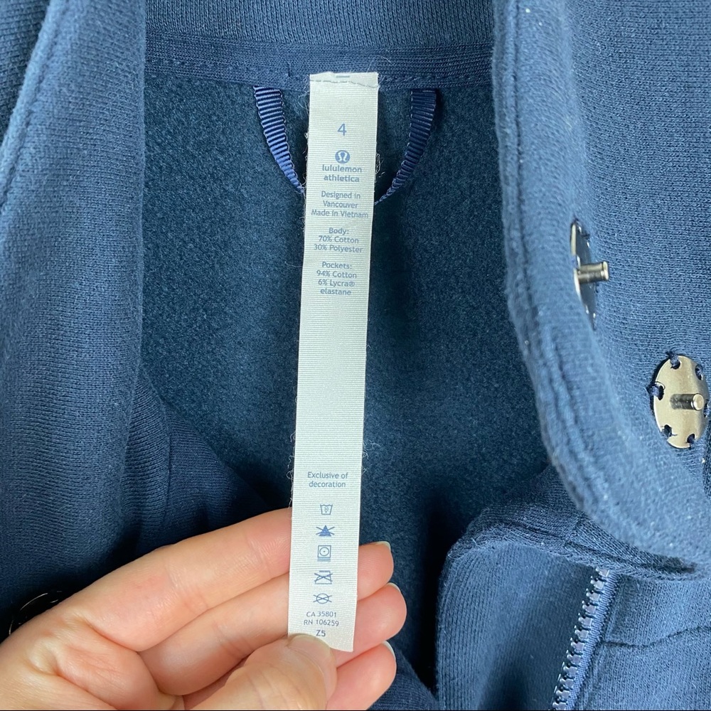 Lululemon Navy Fleece to Be True Zip Up Jacket 4 - Picture 6 of 8